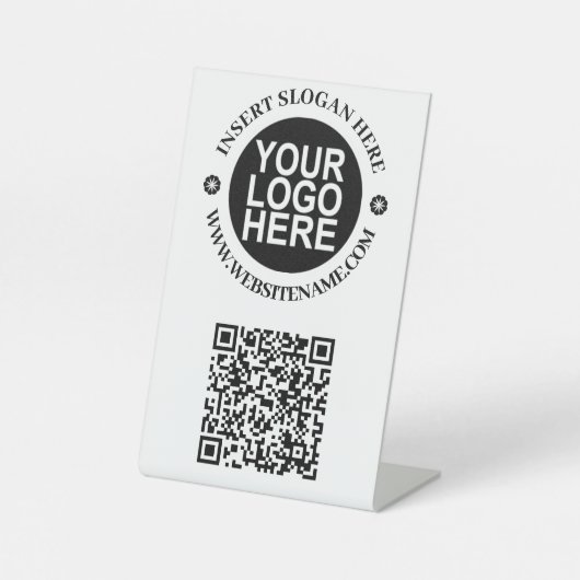 QR-Code für Unternehmen und Logo-Pedestzeichen Sockelschild (Vorderseite)