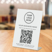 QR-Code für Unternehmen und Logo Sockelschild