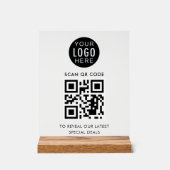 QR-Code für Unternehmen und Logos Minimalistisch Acrylschild (Vorderseite)