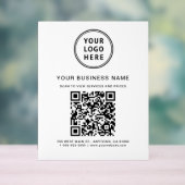 QR-Code für Unternehmen und Logos weiß Acrylschild (Neutral)