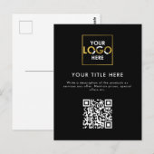 QR-Code für Unternehmen und Text Postkarte (Vorne/Hinten)