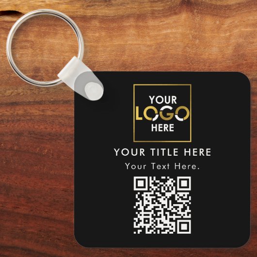 QR-Code für Unternehmen und Text Schlüsselanhänger (Vorderseite)