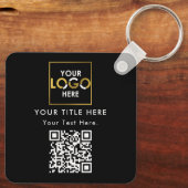 QR-Code für Unternehmen und Text Schlüsselanhänger (Rückseite)