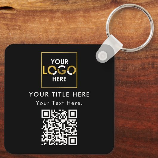 QR-Code für Unternehmen und Text Schlüsselanhänger (Rückseite)