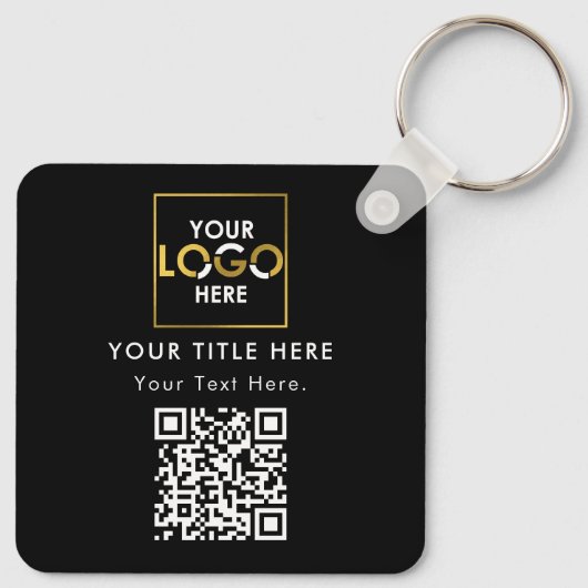 QR-Code für Unternehmen und Text Schlüsselanhänger (Rückseite)