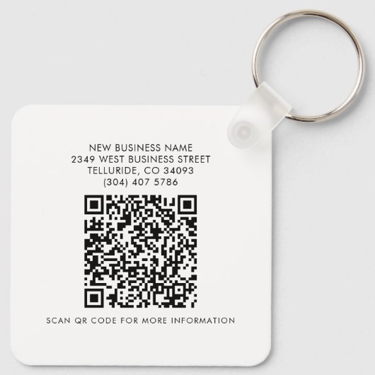 QR-Code für Unternehmen und Website des Unternehme Schlüsselanhänger (Rückseite)