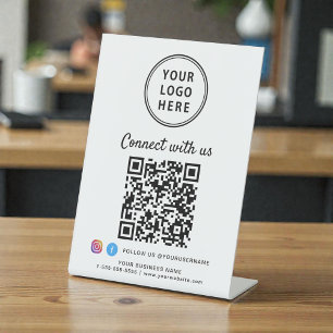 QR-Code für Unternehmen Verbindung mit unserem Tab Sockelschild