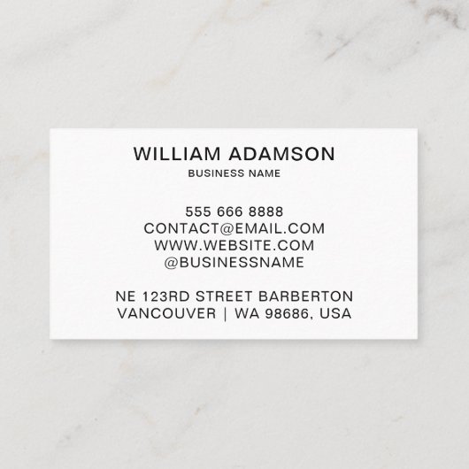 QR-Code für Unternehmen | Weiß und Schwarz Berufli Visitenkarte (Rückseite)