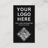 QR-Code für Unternehmen | Weiß und Schwarz Berufli Visitenkarte (Vorderseite)