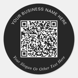 QR-Code für Unternehmen Werbefilm Black Runder Aufkleber