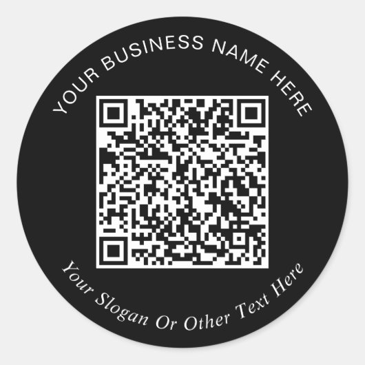 QR-Code für Unternehmen Werbefilm Black Runder Aufkleber (Vorderseite)