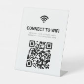 QR-Code für Unternehmen - WLAN-Netzwerk Weiß, mode Sockelschild (Vorderseite)