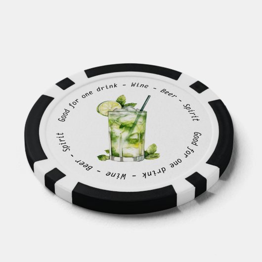 QR Code für Unternehmensereignisse Mojito Drink Gu Pokerchips (Einzeln)