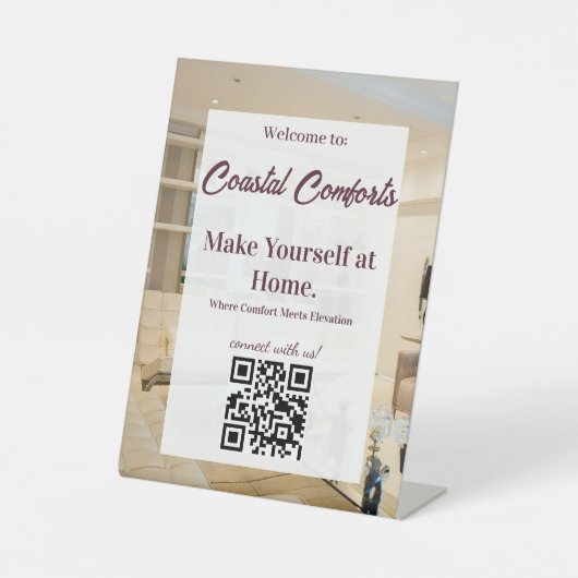 QR-Code für Urlaubsvermietung Sockelschild (Vorderseite)