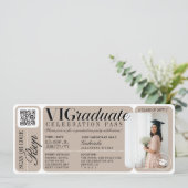 QR-Code für Veranstaltungen der modernen Foto Grad Einladung (Stehend Vorderseite)