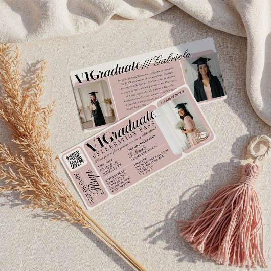 QR-Code für Veranstaltungen der modernen Foto Grad Einladung