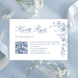 QR-Code für viktorianische Verzierte Grace Floral  RSVP Karte