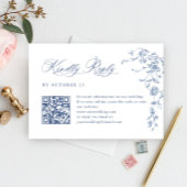 QR-Code für viktorianische Verzierte Grace Floral RSVP Karte