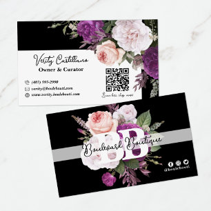 QR-Code für Vintage Boutique mit schwarzem und wei Visitenkarte