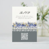 QR-Code für Vintage Spitzen und Perlen Begleitkarte (Stehend Vorderseite)