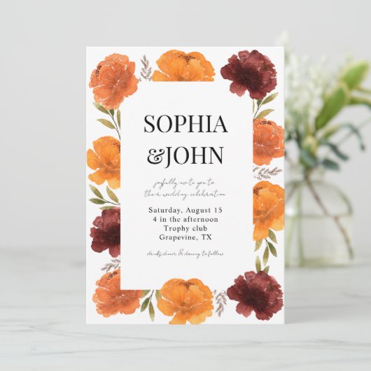 QR-Code für Wasserfarben-Fall-Bläschen Einladung (Stehend Vorderseite)