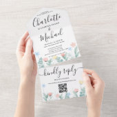 QR-Code für Wasserfarben Signature Script-Hochzeit All In One Einladung (Abreißen)