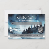 QR-Code für Wasserfarbenfrohe Nacht RSVP Karte (Vorderseite)