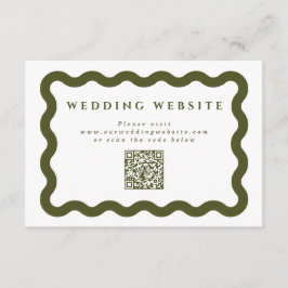 QR-Code für Wavy Green & White Wedding Begleitkarte