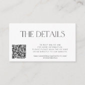 QR-Code für Website Hochzeitsdetails Begleitkarte (Vorderseite)