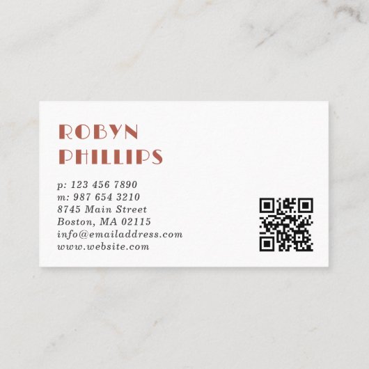 QR-Code für Weißanemones Boho Palette Greenery Visitenkarte (Rückseite)