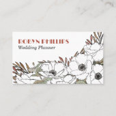 QR-Code für Weißanemones Boho Palette Greenery Visitenkarte (Vorderseite)