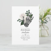 QR-Code für weißes Blumengotik Einladung (Stehend Vorderseite)