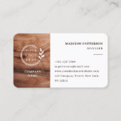 QR-Code für weißes Holzlogo Minimalistisch Moderne Visitenkarte (Vorderseite)