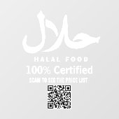 QR-Code für weißes Unternehmen Halal Fensteraufkleber (Blatt)
