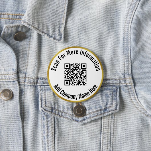 QR-Code für weitere Informationen Gold und Weiß Button (Beispiel)