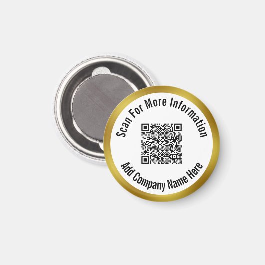 QR-Code für weitere Informationen und Firmennamen  Magnet (Vorderseite/Rückseite)
