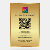 QR-Code für Werbe-Logos Gold-Branding-Glamour Acrylschild (Vorderseite)