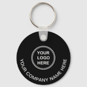 QR-Code für Werbe-Logos schwarz Schlüsselanhänger (Vorderseite)