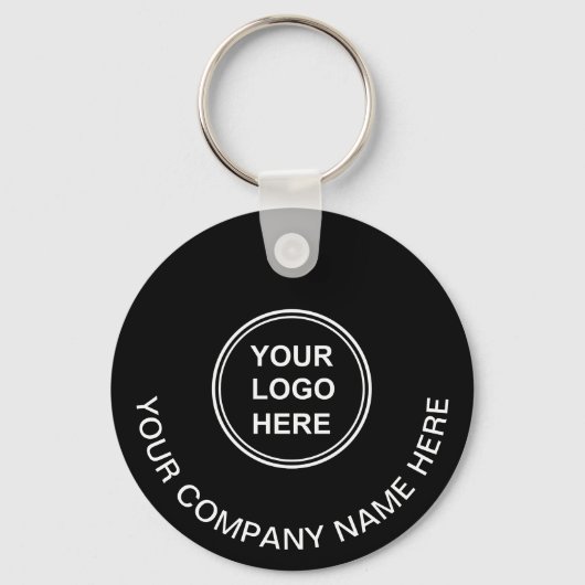 QR-Code für Werbe-Logos schwarz Schlüsselanhänger (Vorderseite)