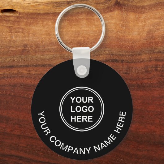 QR-Code für Werbe-Logos schwarz Schlüsselanhänger (Vorderseite)