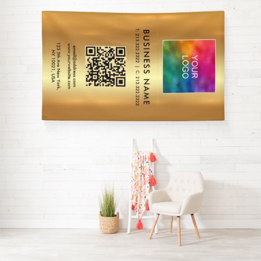 QR-Code für Werbevorlagen - Vertikal große Logos Banner (Insitu)