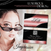 QR-Code für wertvolle, schwarz gekrümmte Linien Visitenkarte