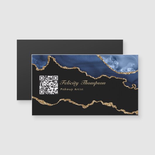 QR-Code für Wertvollen Stein und Gold Agate Magnetkarte (Vorne/Hinten)