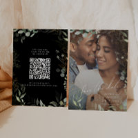 QR-Code für Whimsical Greenery Black and Gold Foto