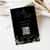 QR-Code für Whimsical Greenery Black und Gold RSVP Karte
