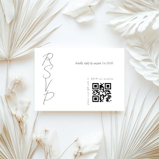 QR-Code für White Elegant Wedding RSVP Karte