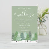 QR-Code für "Winter Woodland Sage Green Wedding" Einladung (Stehend Vorderseite)