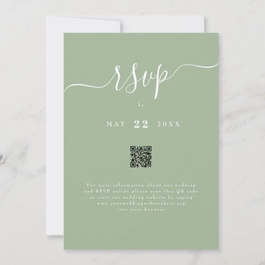 QR-Code für "Winter Woodland Sage Green Wedding" Einladung (Rückseite)
