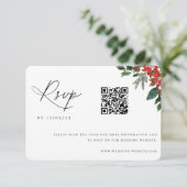 QR-Code für zeitgenössische Chic Winter-Hochzeit RSVP Karte (Stehend Vorderseite)