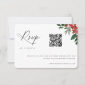 QR-Code für zeitgenössische Chic Winter-Hochzeit RSVP Karte (Vorderseite)